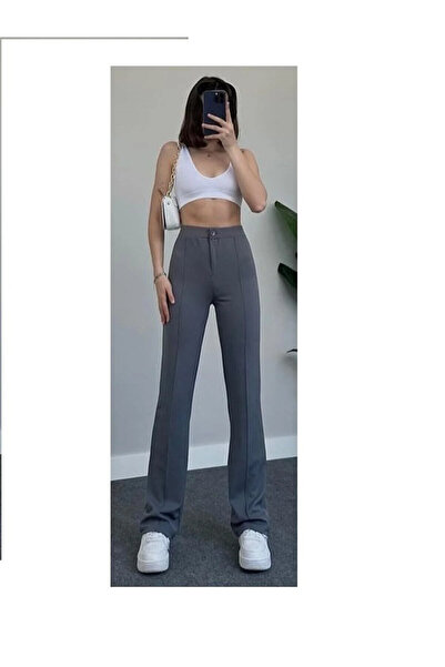 ButikDina Παντελόνι από ύφασμα Lycra σε γκρι ρίγες