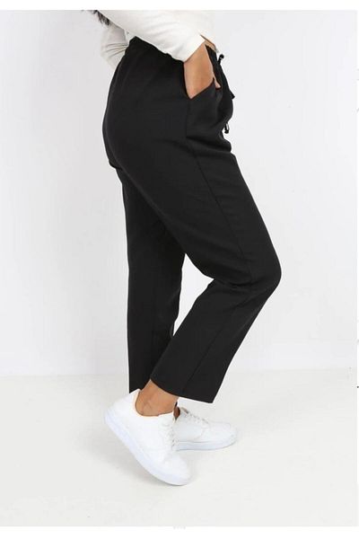 famor giyim Fabric Elastic Waist Trousers