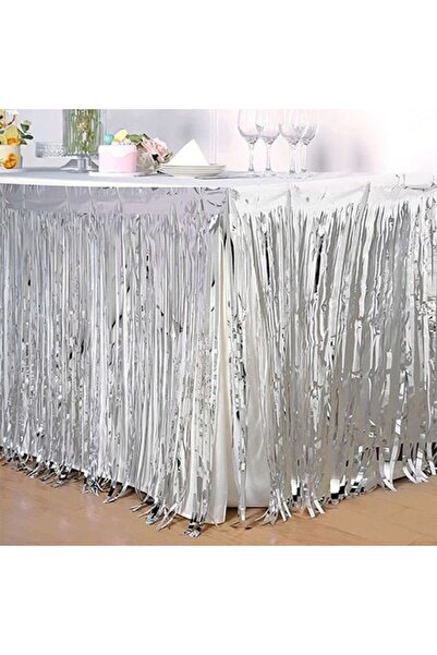 kullanatparti Gümüş Püsküllü Metalize masa eteği  Bride to be Bekarlığa Veda ...