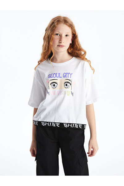 LC Waikiki Dívčí tričko s potiskem Crew Neck K-Pop