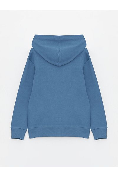 LC Waikiki Tricou pentru băieți cu mânecă lungă, imprimat Nostalgic Monkey, cu glugă
