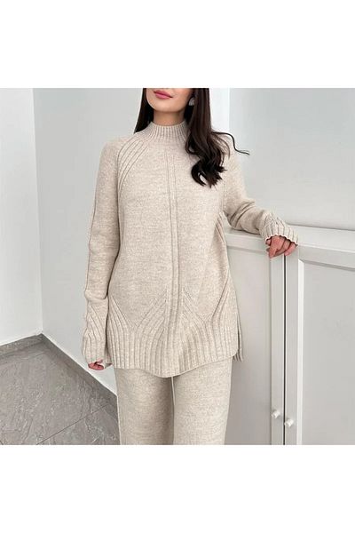 Lavanta Tekstil Σετ πλεκτά Raglan μανίκια διπλό