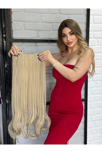 Peruk Avm Luxury GenişDalgalı Yarımay+2 Yan Çıtçıt KüllüAçık Sarı