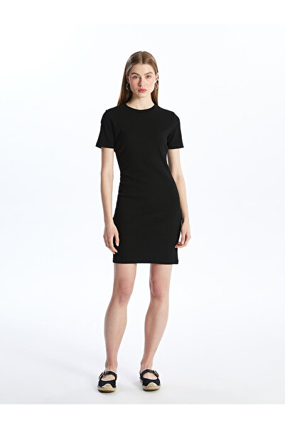 LC Waikiki Bisiklet Yaka Düz Kısa Kollu Kadın Elbise