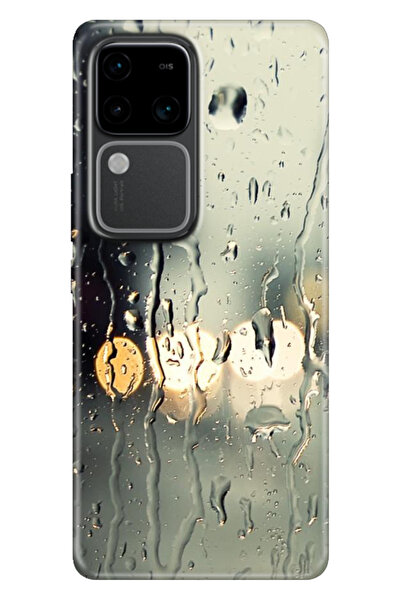 vivo V30 Uyumlu Kılıf Desenli Baskılı Silikon Yağmurlu Bir Akşam