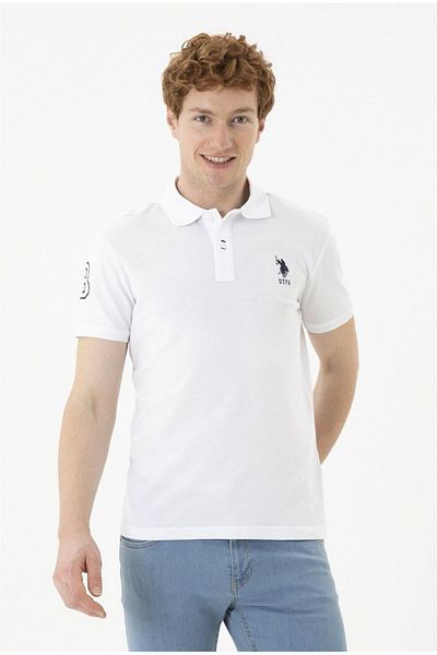U.S. Polo Assn. Η.Π.Α. Polo Assn. Ανδρικό λευκό μπλουζάκι Basic