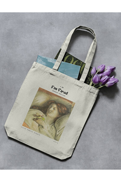 redame Museum Printed I'm Tired Cloth Bag - Tote Bag