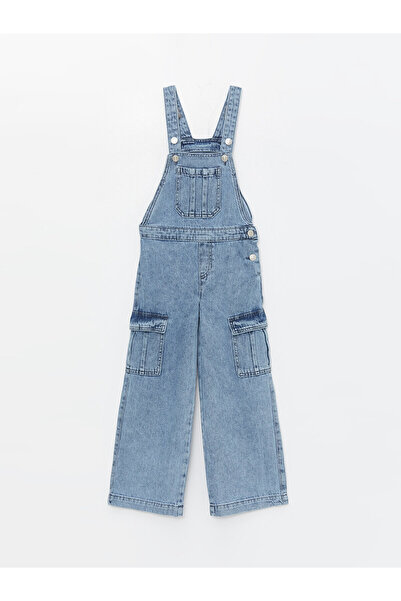 LC Waikiki Kare Yaka Kız Çocuk Jean Salopet