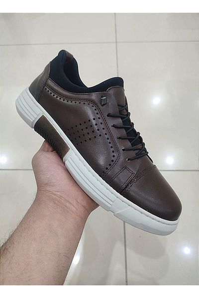 Çınar 4401 Καφέ Γκρι Γνήσιο Δερμάτινο Ορθοπεδικά Ελαφρά άνετα καθημερινά ανδρικά παπούτσια