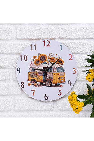 Deep Craft Ceas de perete decorativ din lemn pentru salon, birou, birou, desi...