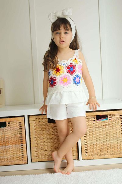 MİNİKO KİDS GIRL MODEL COTTON SET WITH SHORTS