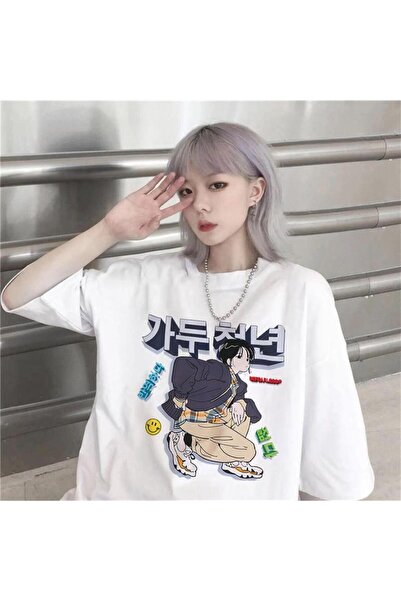 Toum DamlaHobi - Be Fearless Adolescents εμπριμέ λευκό μπλουζάκι Unisex Oversize