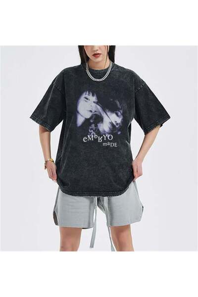 Toum Μπλουζάκι DamlaHobi Oversize που πλένεται με αντίκες εμβρύων