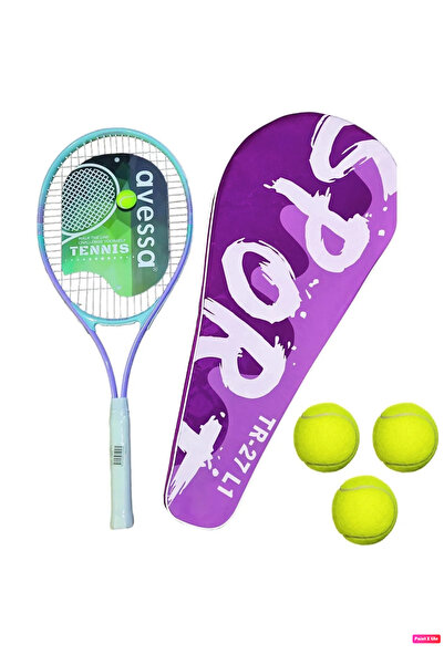AVESSA TR-27 Tenis Raket Set Her Yaş İçin Uygun Mor 260 gr + 3 Tenis Topu