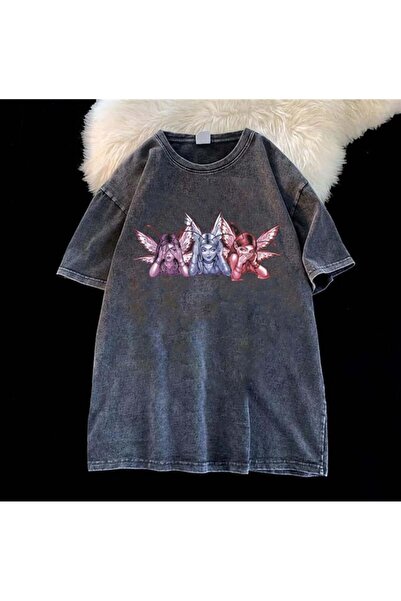 Toum Joon Wear Isprane Krilate Devojke Vintage T-shirt