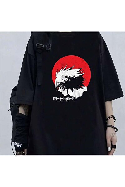 Toum Tricou supradimensionat unisex negru Damphaobi Death Note L