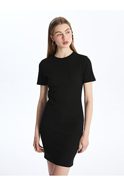 LC Waikiki Bisiklet Yaka Düz Kısa Kollu Kadın Elbise