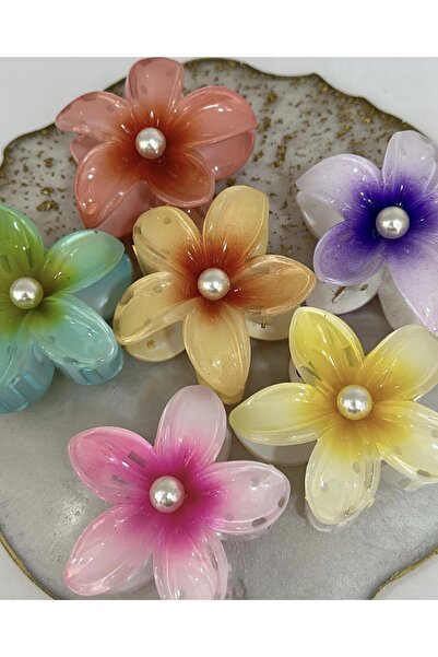 hbtasarim Set de 6 catarame Lotus colorate cu perle pentru femei