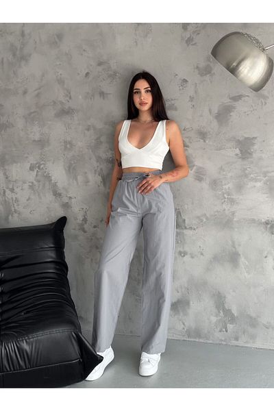 DENİKK Trend Soft Texture Unisex Παντελόνι Palazzo Parachute με ελαστική μέση