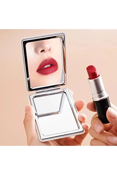 Alışverişhanem Büyüteçli Taşlı Desenli Cep Makyaj Aynası