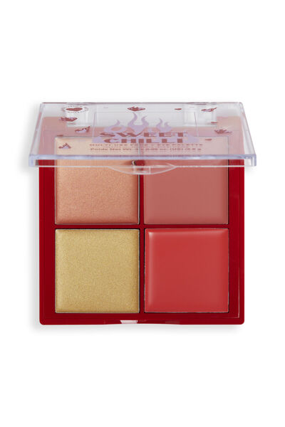 I HEART REVOLUTION Sweet Chilli Cream Blush & Highlight Quad - Krem Allık ve ...