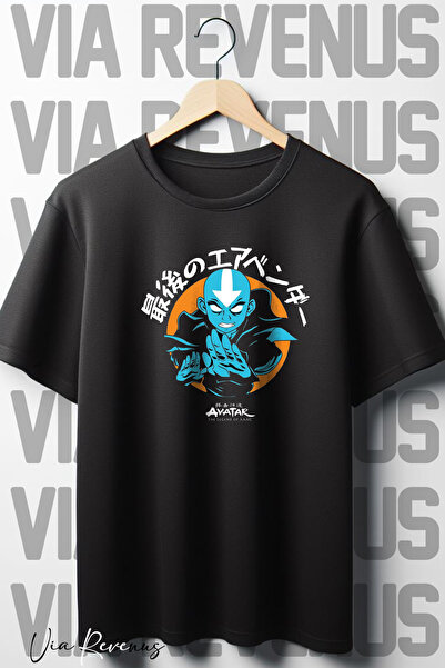 Vordevia Avatar Štampano crna Oversize kroj T-shirt - okrugla kragna