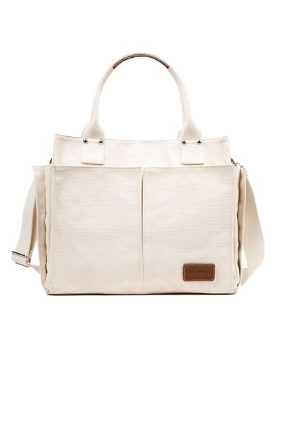BAHELS Women's Multi-Pocket Strap Canvas Tote Bag