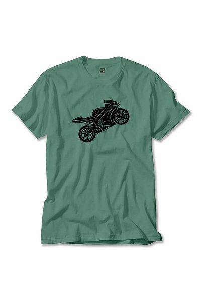 Z zepplin Πράσινο T-Shirt Silhouette μοτοσυκλέτας