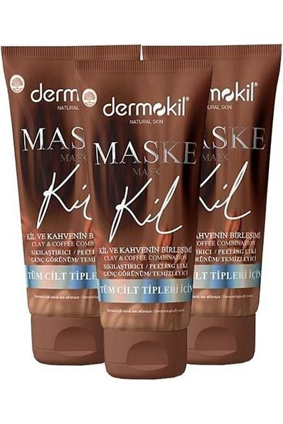 Dermokil 75 ml x 3 Pieces Coffee Color Firming Youth Appearance Face Clay Mask