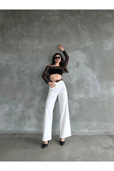 DENİKK Trend centură în talie pantaloni palazzo cu picior liber