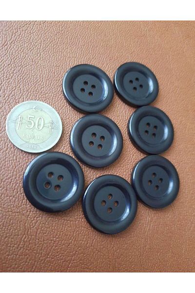 Beyna Italian Black Polyester Button 2.5 cm 1 Pack 10 Pieces