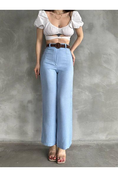 DENİKK Trend centură în talie pantaloni palazzo cu picior liber