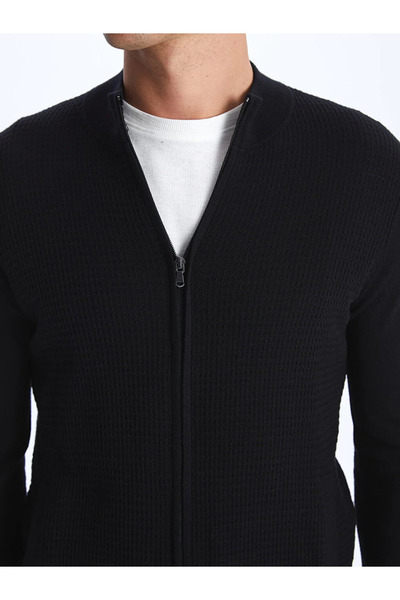 LC Waikiki LCWAIKIKI Classic Standard Fit Stand Collar Men's Knitwear Cardigan