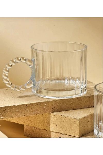 hemensende Ringo Line 2-Pack Glass Bead Mug with Handle
