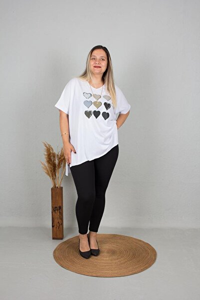 Truva XXL Τούνικ με στάμπα καρδιάς - Πολύχρωμο, Στάνταρ Μοντέλο B108