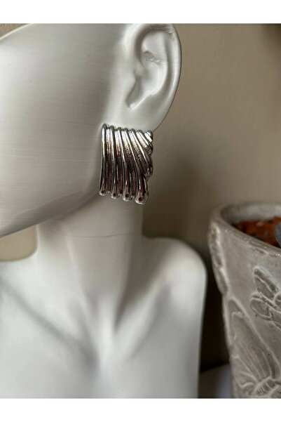 Lune Dor Accessories حلق نسائي من الفولاذ المقاوم للصدأ باللون الذهبي والفضي