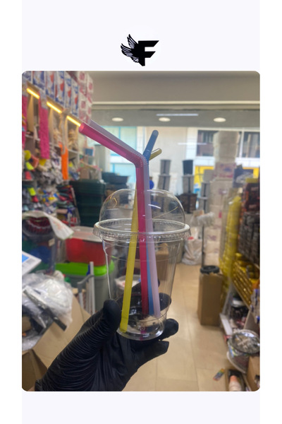 FİGANLAR şeffaf 350 cc Kalın Pet Plastik Limonata Milkshake Soğuk Kahve Barda...