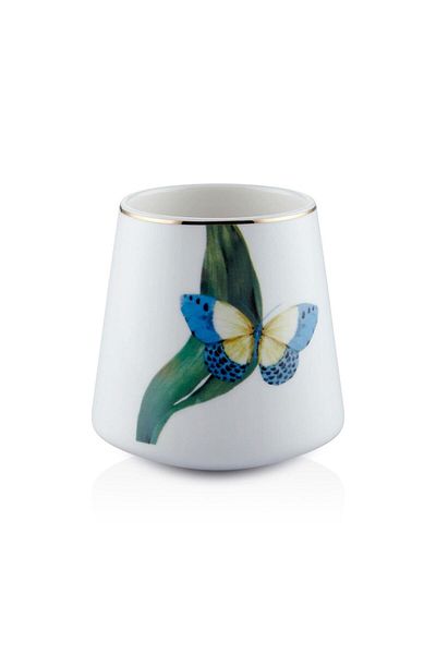 The Mia Folium Blue 180 cc Porcelain Mug - KPA0235