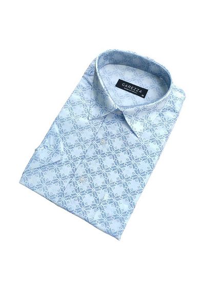 GAREZZA Men's Classic Cut Shirt - Digital Print, Pocket, Short Sleeve