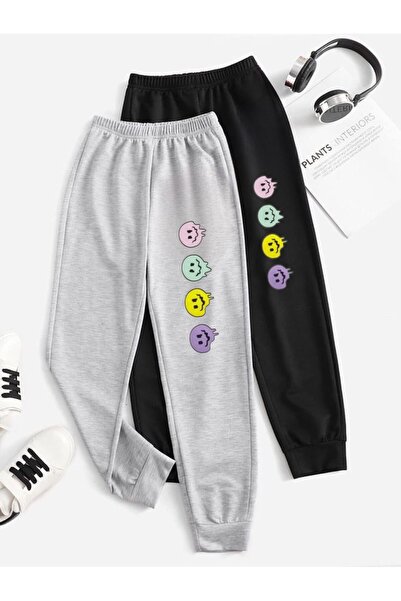 Topçu Emoji Baskılı Unisex Eşofman Altı
