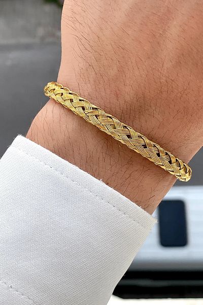 The Collection Non-tarnish Men's Silver Mesh Clamp Steel Bracelet