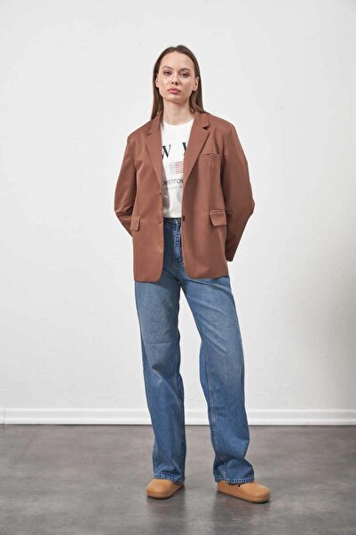 Mevra Brown Blazer Jacket