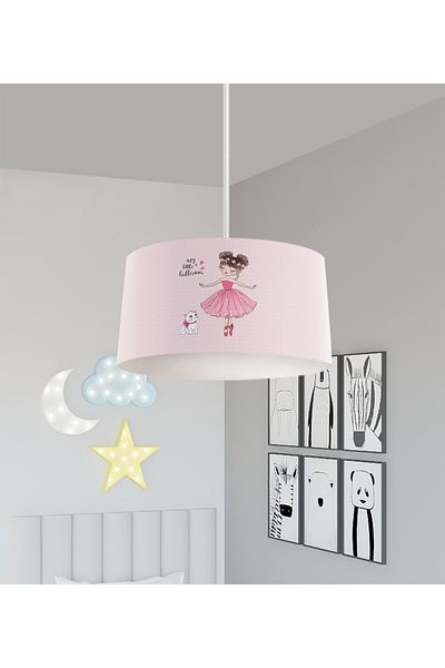 BAMBAŞKA MODA BABY AND KIDS ROOM Princess Girl and Cat Patterned Chandelier