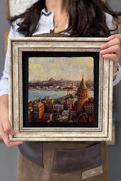 FİNS STONE DECOR Çerçeveli Tablo Taş Duvar Dekoru 30 X 30 Cm Istanbul Galata ...