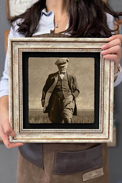 FİNS STONE DECOR Çerçeveli Tablo Taş Duvar Dekoru 30 X 30 Cm Buğday Tarlasınd...