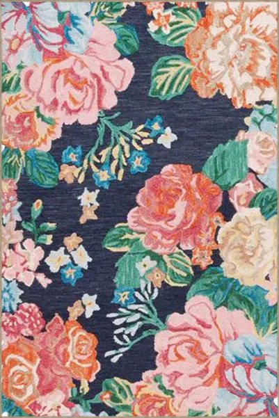 Rugs Modern Halı Pastel Painted Floral Ivy Woven Base Washable Carpet Miravip...