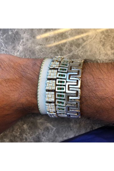 JUJU MOOD White & Green Whimsy Thick Rope Bracelet