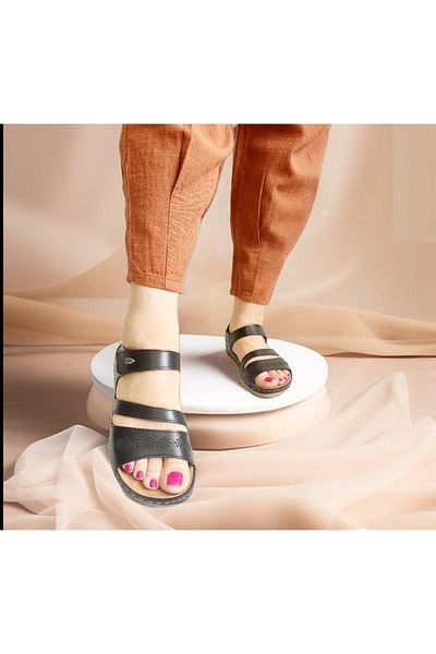 Esem Sandale de zi cu zi cu velcro ajustabile cu motiv de flori
