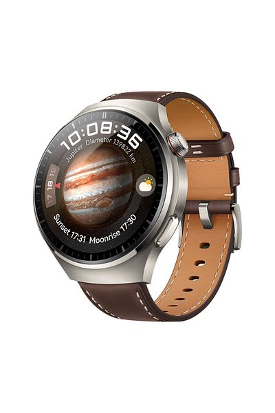 Huawei Watch 4 Pro Smartwatch - Spherical Sapphire Glass, Android & iOS Compatible, Brown