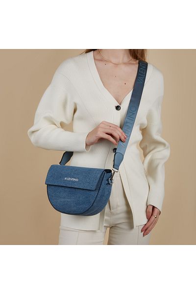 1'ASLAN Valentino Bags Bigs Damen Umhängetasche Blau Vbs7so02redenim